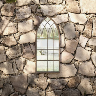 Садовое зеркало, песочный цвет, 70x30 см, железо, для использования на улице