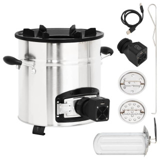 puupliit USB ventilaatoriga, hõbedane, 35,5x26x28 cm, teras