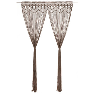 Макраме-занавес, коричневато-серый, 140 x 240 см, хлопок