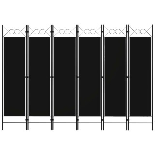6 paneeliga ruumijagaja, must, 240 x 180 cm