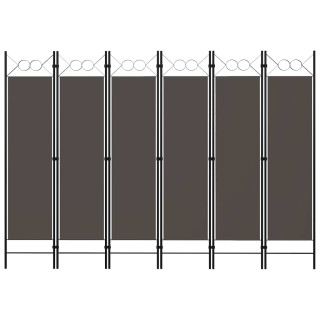 Перегородка из 6 панелей, антрацитово-серая, 240 x 180 см