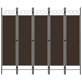 5 paneeliga ruumijagaja, pruun, 200 x 180 cm