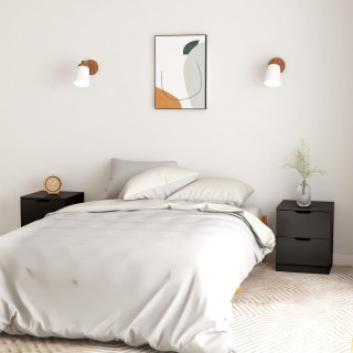 Прикроватные тумбочки 2 шт, черные, 40 x 40 x 50 см, ДСП