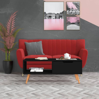 Журнальный столик, черный, 100 x 49,5 x 31 см, искусственное дерево