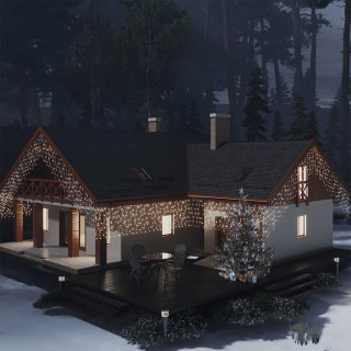 Светодиодная гирлянда-занавес, 10 м, 400 LED, теплый белый, 8 режимов