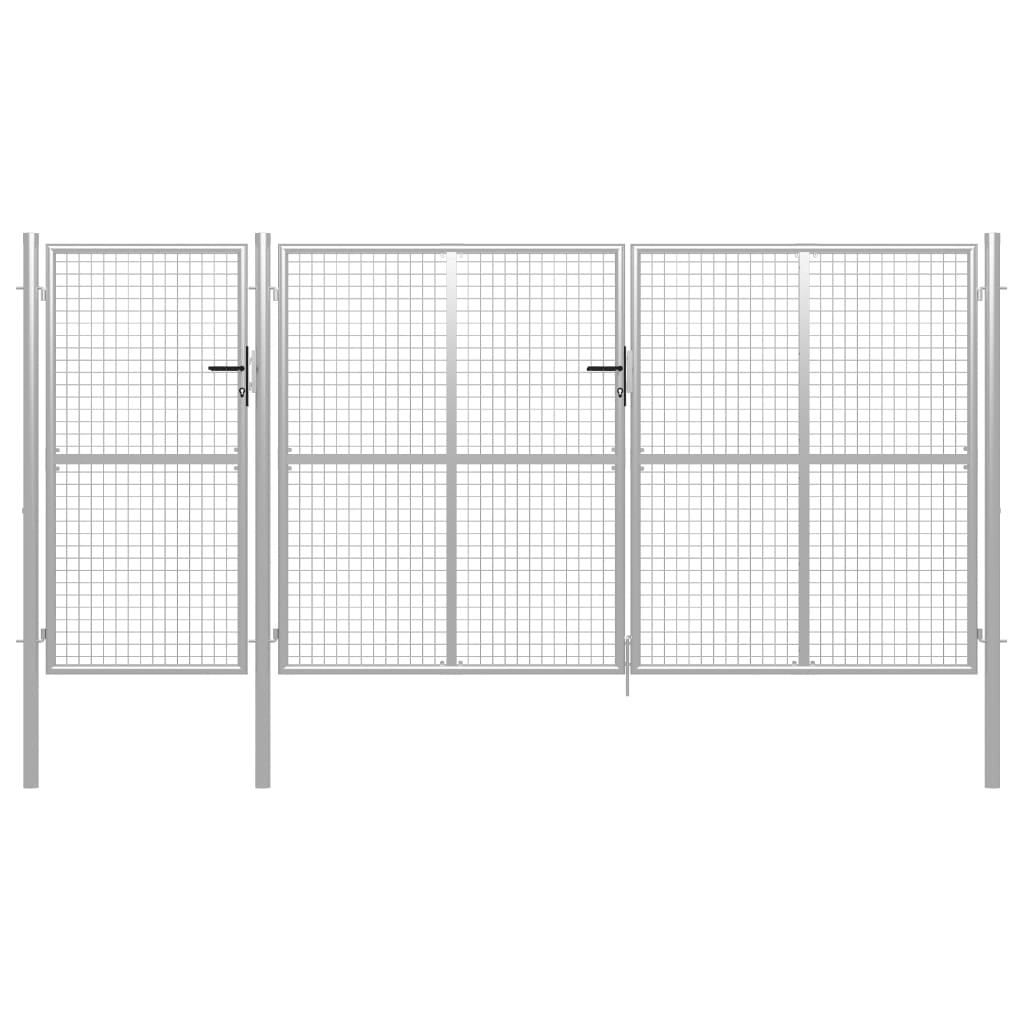 aiavärav, teras, 400 x 150 cm, hõbedane