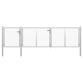 aiavärav, teras, 400 x 75 cm, hõbedane