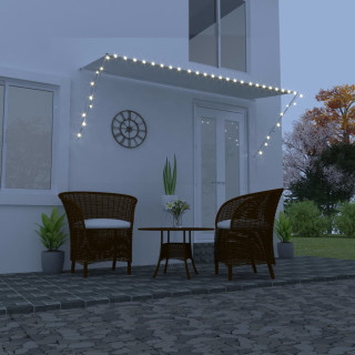 kokkupandav varikatus LEDiga, 350 x 150 cm, kreemjasvalge