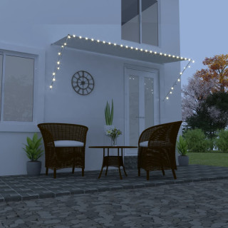 kokkupandav varikatus LEDiga, 300 x 150 cm, kreemjasvalge