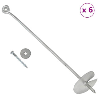 maa-ankrud 6 tk 10 x 60 cm tsingitud metall