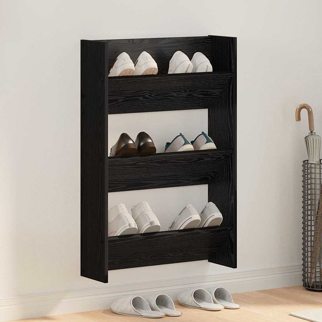 Seina jalanõude kapp riiuliga Muu Must tamm Tehispuit