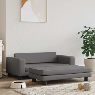 Лежанка для собак с расширением, серая, 100 x 50 x 30 см, искусственная кожа