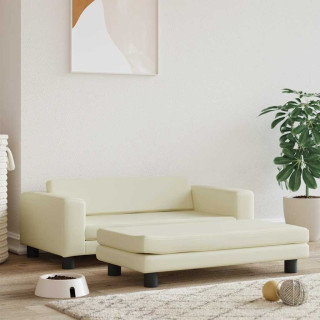 Лежанка для собак с расширением, кремовая, 100 x 50 x 30 см, искусственная кожа