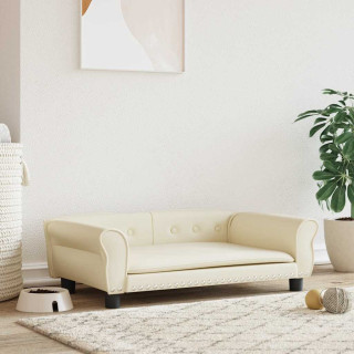 Кремовый диван для собак, 95 x 55 x 30 см, искусственная кожа