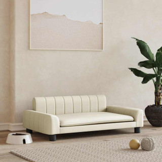 Кремовый диван для собак, 90 x 53 x 30 см, искусственная кожа