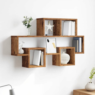 Seinariiul riiuliga Vana puit 82 x 15 x 51 cm Tehispuit