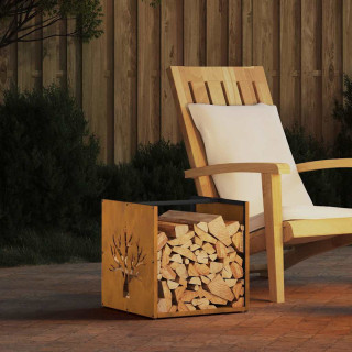 Küttepuude riiul 40x40x40 cm ilmastikukindel teras