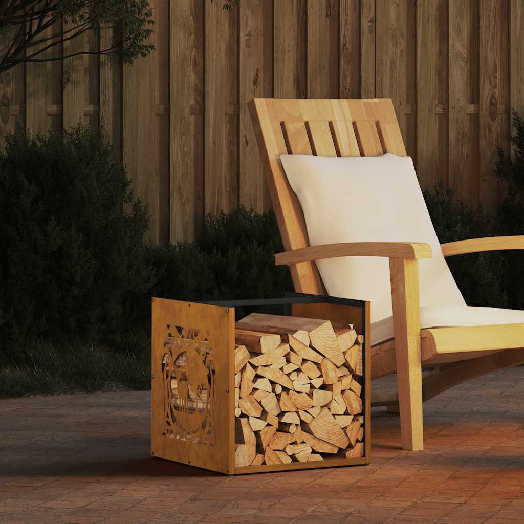 Küttepuude riiul 40x40x40 cm ilmastikukindel teras