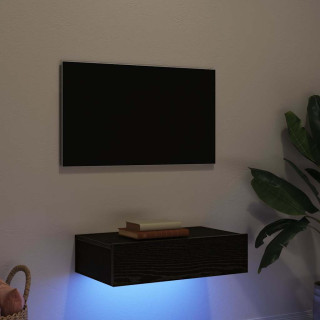 LED-tuledega telerikapp, must tamm, 60 x 35 x 15,5 cm