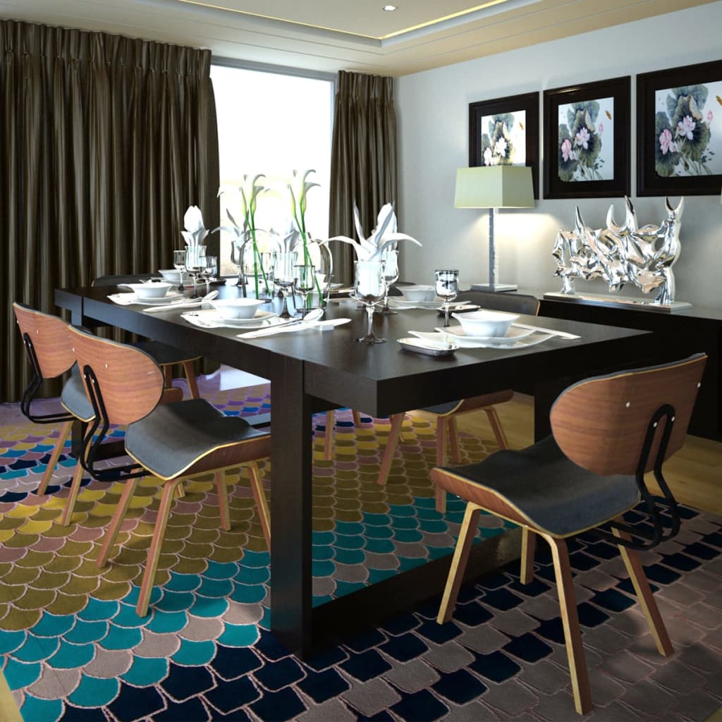 söögitoolid 6 tk, painutatud puit ja kunstnahk