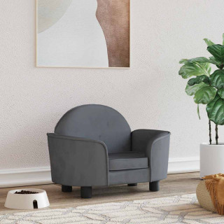 Лежанка для собак, темно-серая, 66x40x45 см, велюр