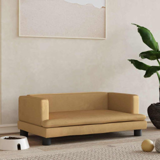 Лежанка для собак, коричневая, 80 x 45 x 30 см, велюр