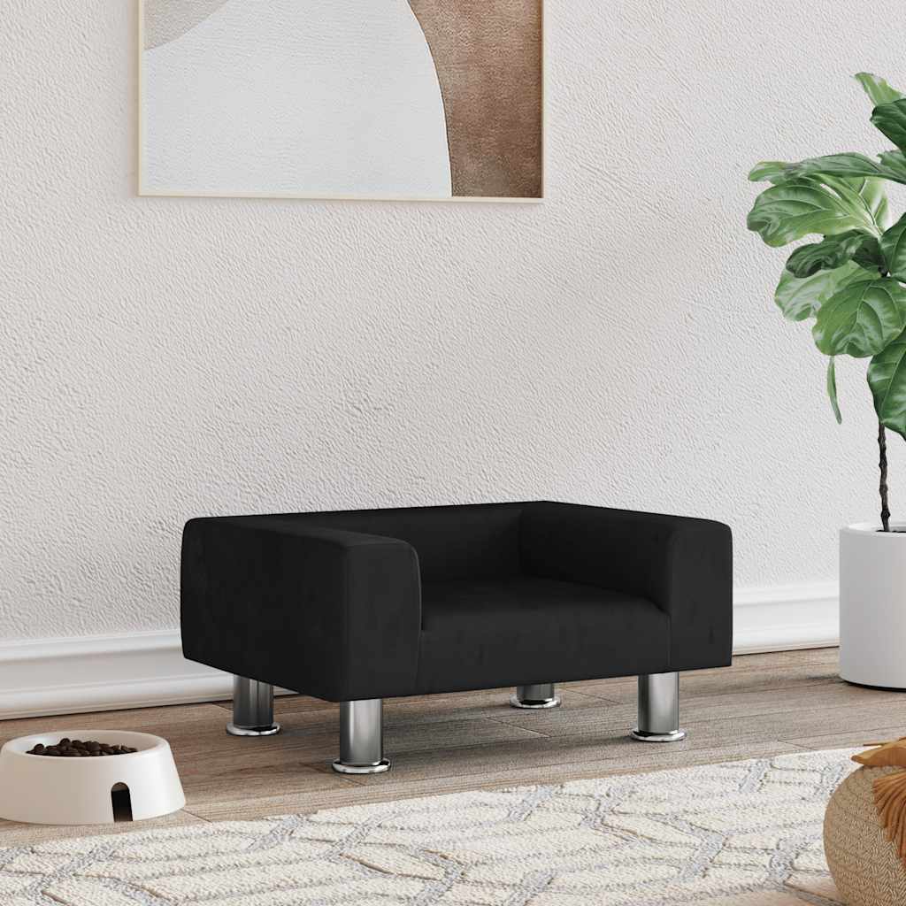 Лежанка для собак, черная, 50x40x26,5 см, бархат