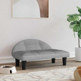 Лежанка для собак, серая, 70x52x30 см, велюр