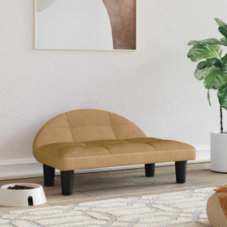 лежанка для собаки, коричневая, 70x52x30 см, бархат