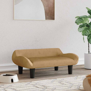 лежанка для собаки, коричневая, 70x40x24 см, бархат