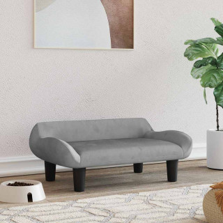 Лежанка для собак, светло-серая, 70 x 40 x 24 см, велюр