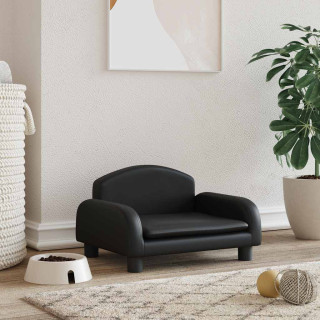 Лежанка-диван для собак, чёрная, 50 x 40 x 30 см, искусственная кожа