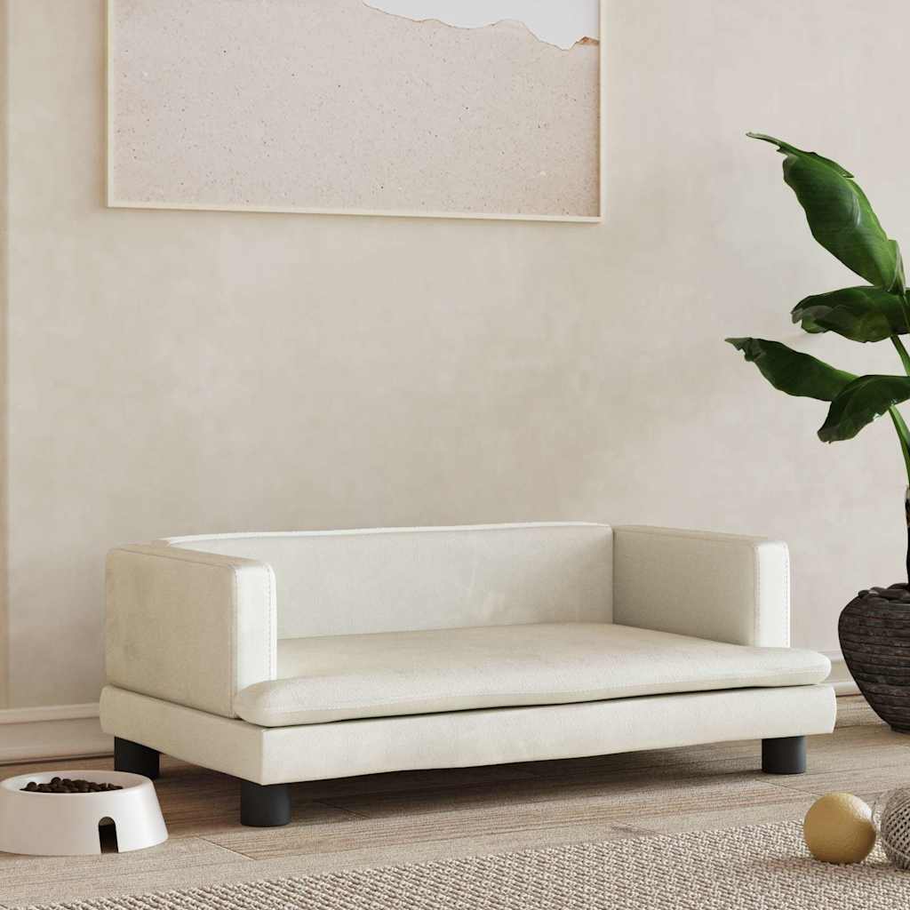 Кремовая бархатная лежанка для домашних животных, 80 x 45 x 30 см