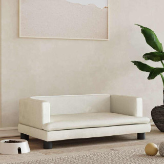 Кремовая бархатная лежанка для домашних животных, 80 x 45 x 30 см