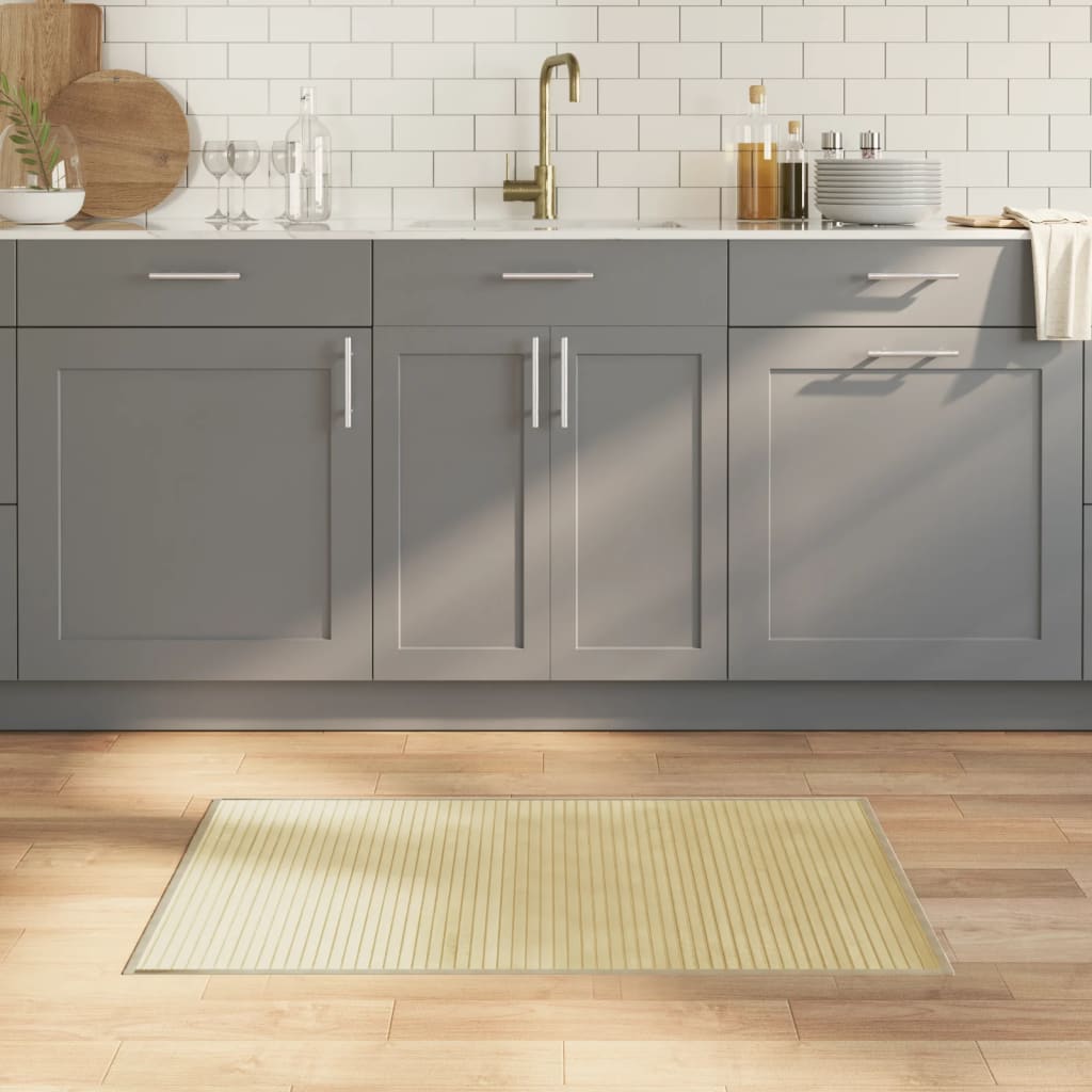 Ковер бамбуковый прямоугольный, светлый, 60 x 100 см