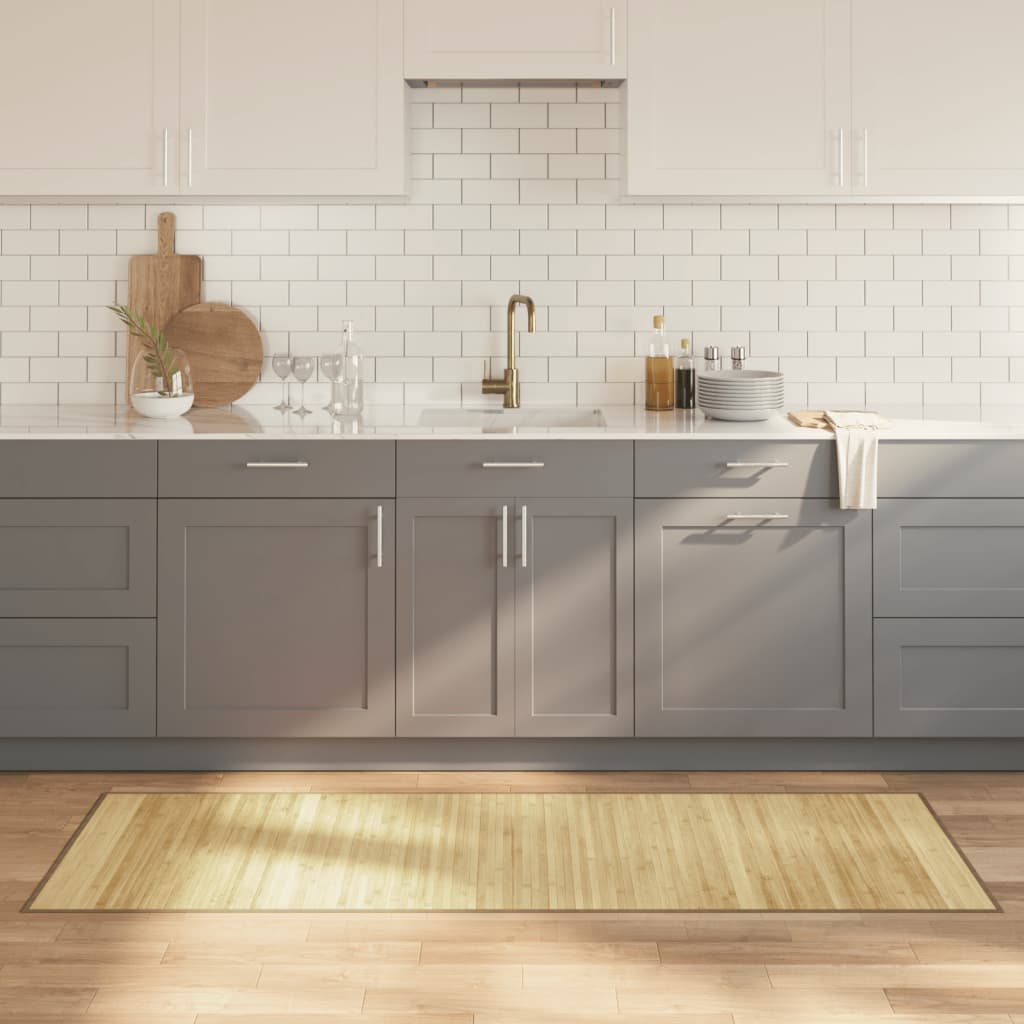 vaip, ristkülikukujuline, naturaalne hele, 70 x 200 cm, bambus