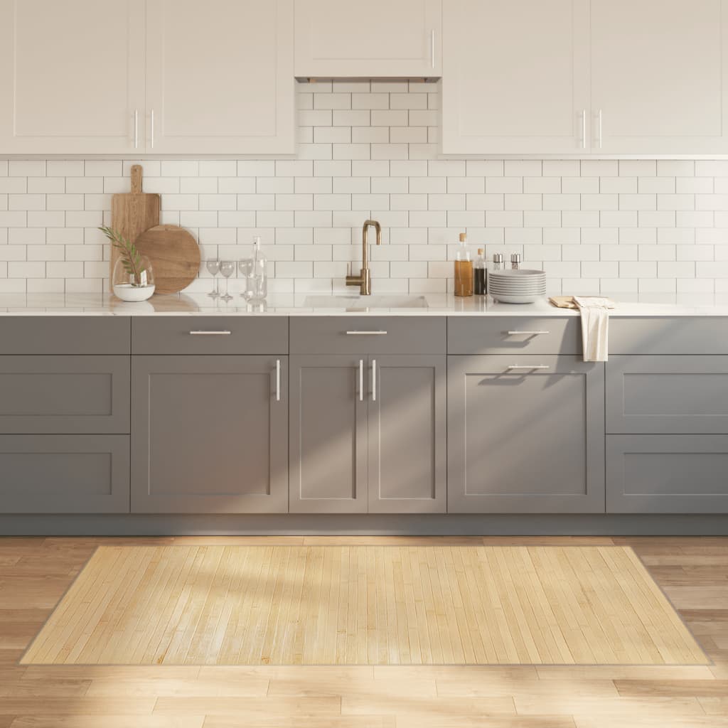 vaip, ristkülikukujuline, naturaalne hele, 100 x 200 cm, bambus