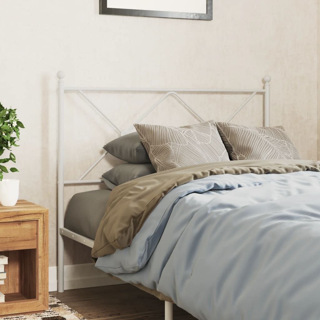 metallist voodipeats, valge, 100 cm