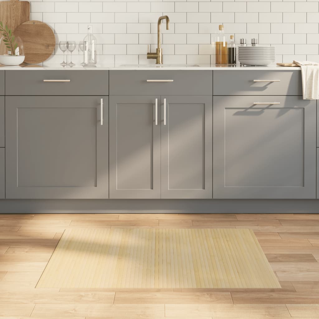 Vaip, ristkülikukujuline, naturaalne hele bambusvaip, 70 x 100 cm