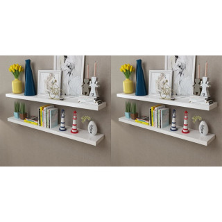 Настенные полки, 4 шт, белые, 120 см