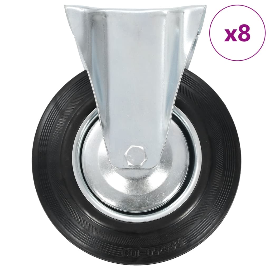 fikseeritud rattad, 8 tk, 200 mm