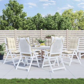 Подушки на стулья с высокой спинкой 6 шт, кремовые, ткань Оксфорд