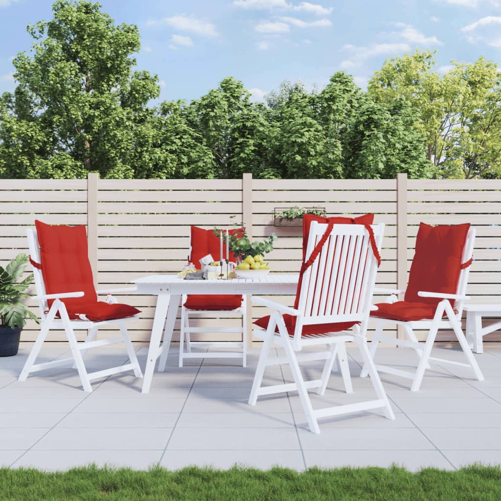 kõrge seljatoega toolipadjad 4 tk, punane, oxford kangas