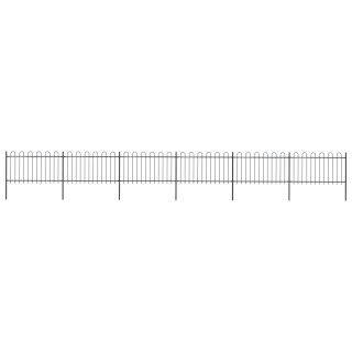 Изогнутый торцевой забор, стальной, 10,2 x 1 м, черный
