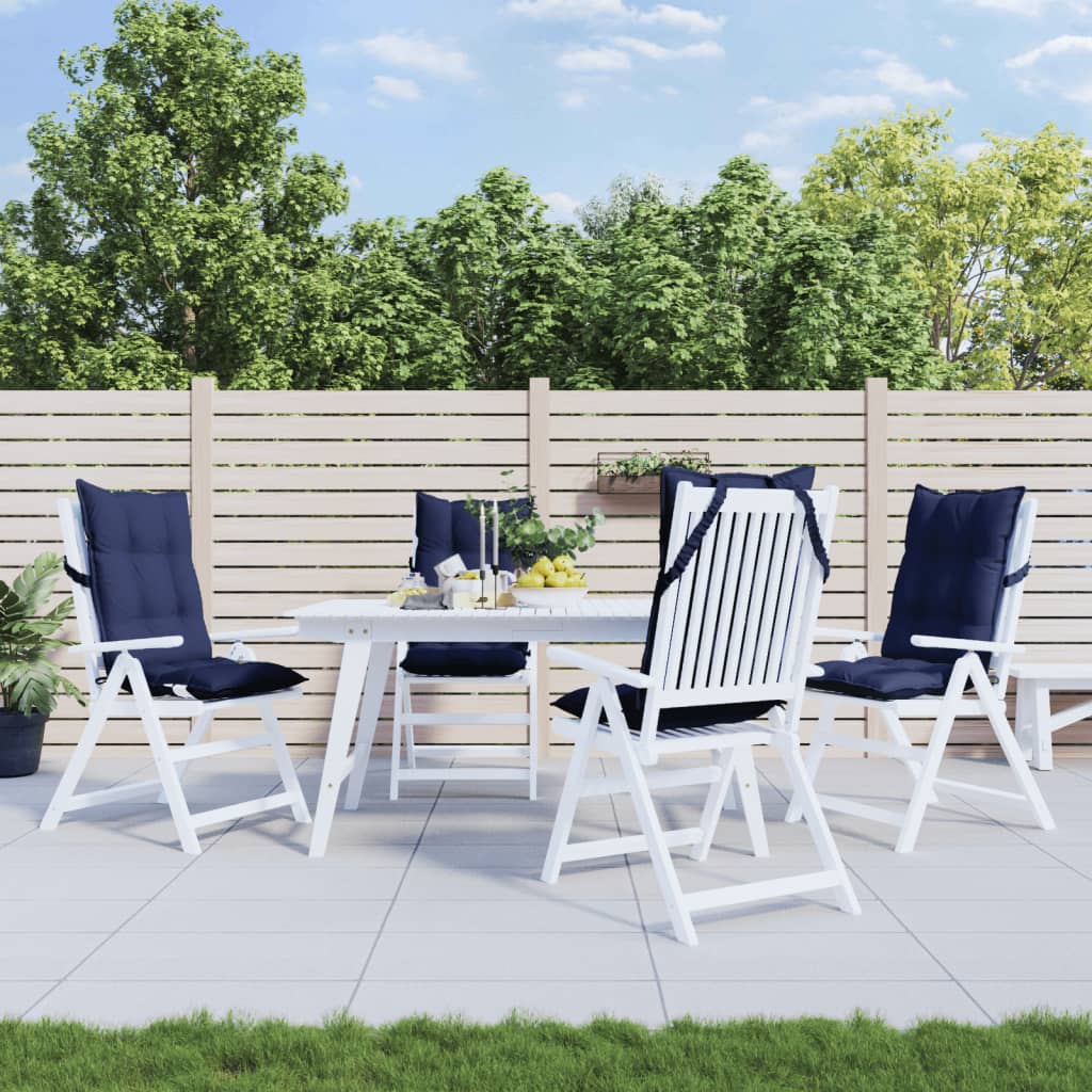 kõrge seljatoega toolipadjad 4 tk, tumesinine, oxford kangas