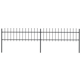 Ограждение с шипами, стальное, 3,4 х 0,6 м, черное
