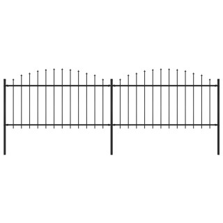 забор, заостренный, стальной, (1,25–1,5) x 3,4 м, черный
