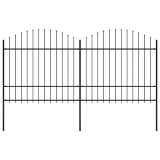 забор, заостренный, стальной, (1,5–1,75) x 3,4 м, черный