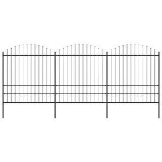 забор, заостренный, стальной, (1,75–2) x 5,1 м, черный
