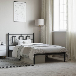 metallist voodiraam peatsiga, must, 107 x 203 cm